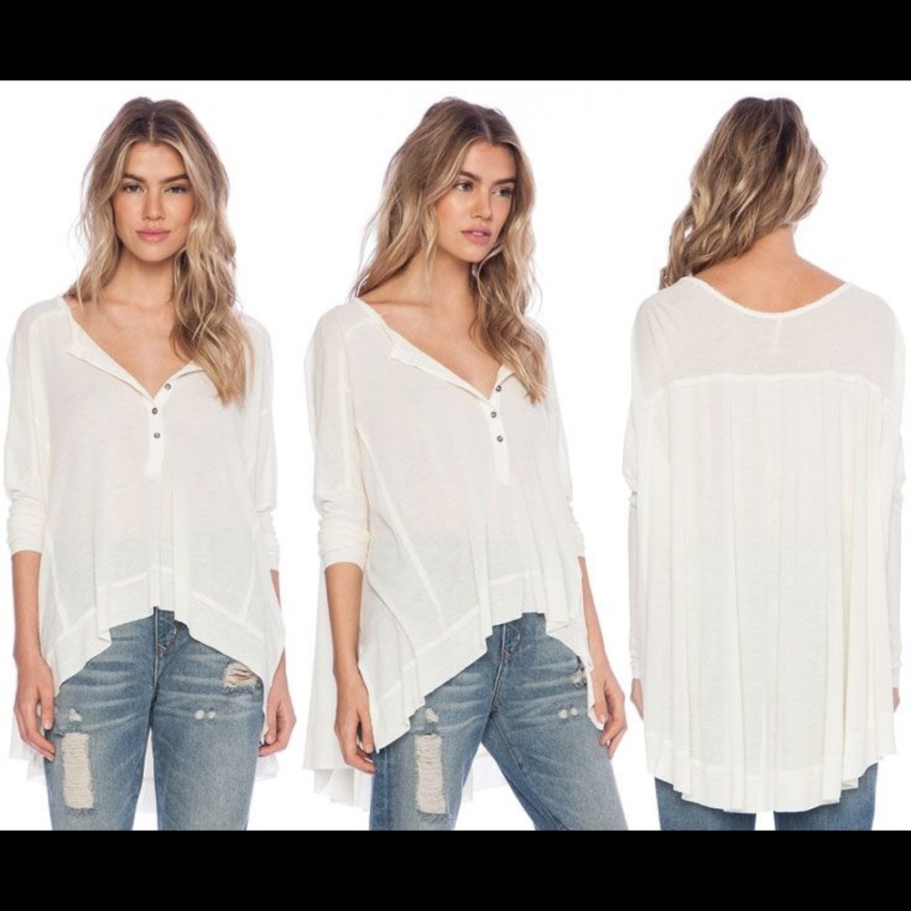 Free People Slouchy White Shirt